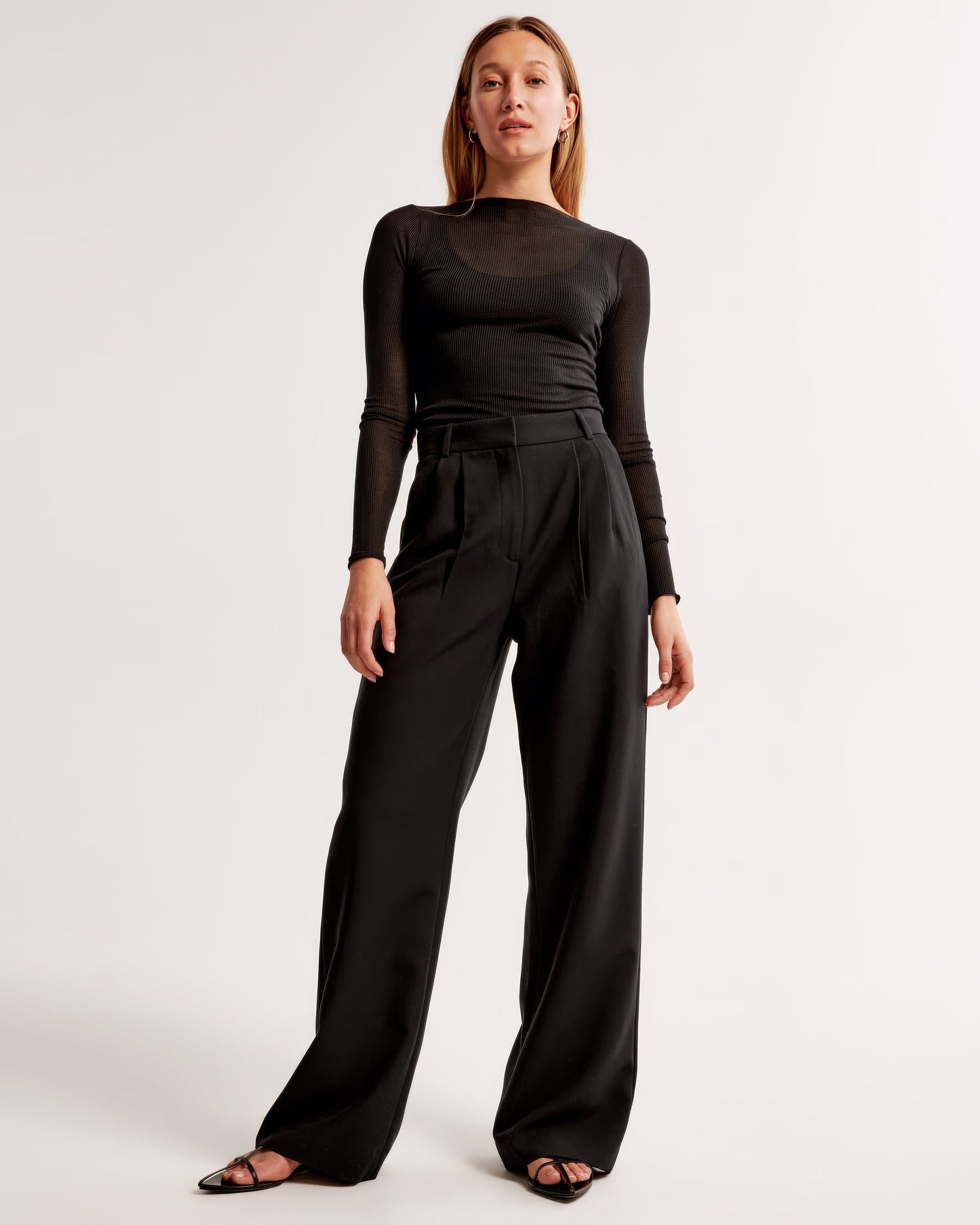 Pantalon large élégant et confortable à taille haute