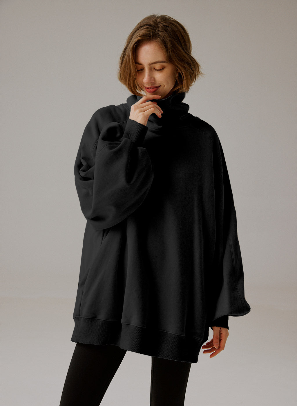 Oversized Turtleneck Sweatshirt - Elegant Comfort 