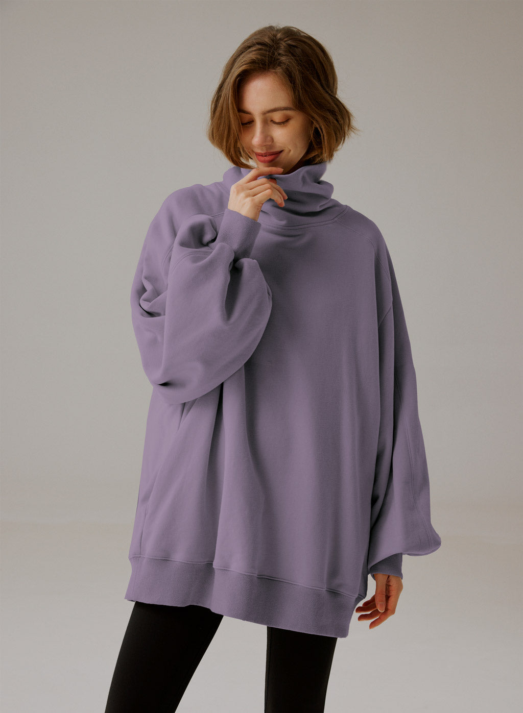 Oversized Turtleneck Sweatshirt - Elegant Comfort 